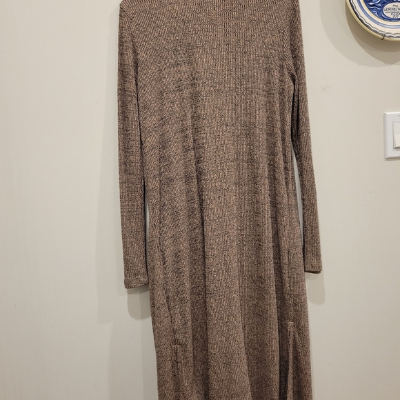 Guiliana Full Length Coat Sweater In Brown Tweed Knit Medium - Picture 5 of 8